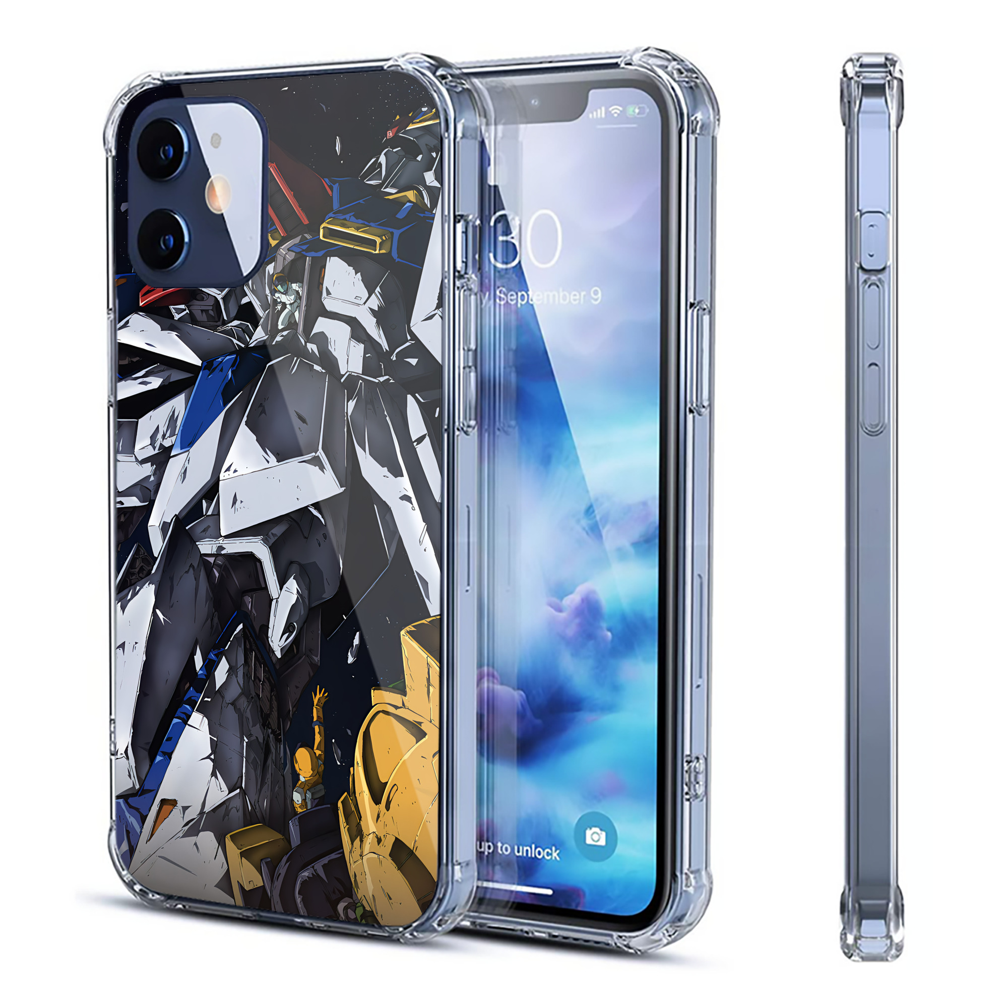 （画像用） 機動戦士ガンダム Mobile Suit Gundam 【iPhone 12シリーズ対応】透明スマホケース（クリアソフトケース）